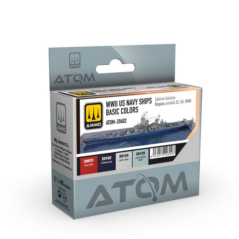 Ammo By Mig ATOM Acrylic Paint Set: WWII US Navy Ships Basic Acrylic Paint Set