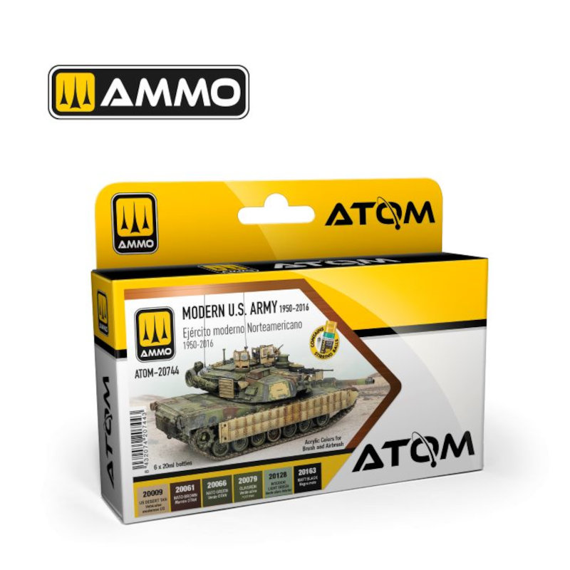 Ammo By Mig ATOM Acrylic Paint : Modern US Army 1950-2016 Acrylic Paint Set (6 Colors) 20ml Bottles