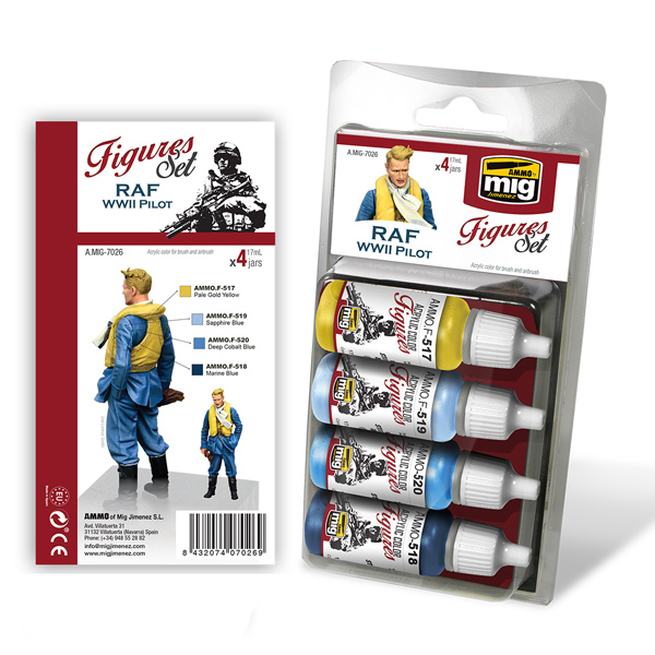 Acrylic Figures Paint Set: RAF WWII Pilot Uniforms