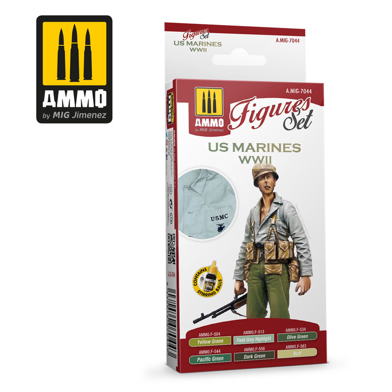 Acrylic Figures Paint Set: US Marines WWII