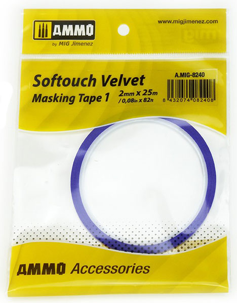 Softouch Velvet Masking Tape #1 (2mm/0.18in x 25m/82ft)