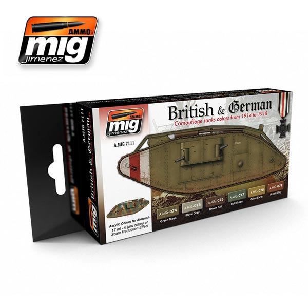 Acrylic Paint Set: WW I British & German Colors - ONLY 1 AVAILABLE AT THIS PRICE