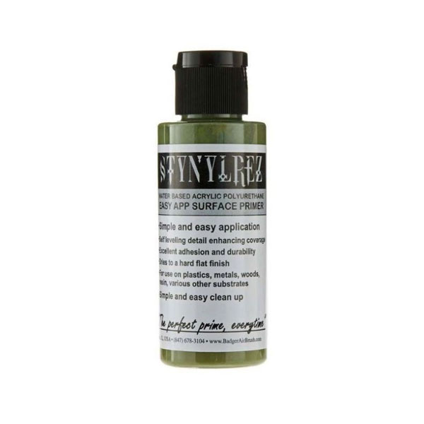 Stynylrez Water-Based Acrylic Primer Olive Green 2oz. Bottle