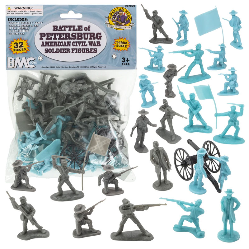 Civil War Plastic Army Men - 32pc Battle of Petersburg Soldier Figures