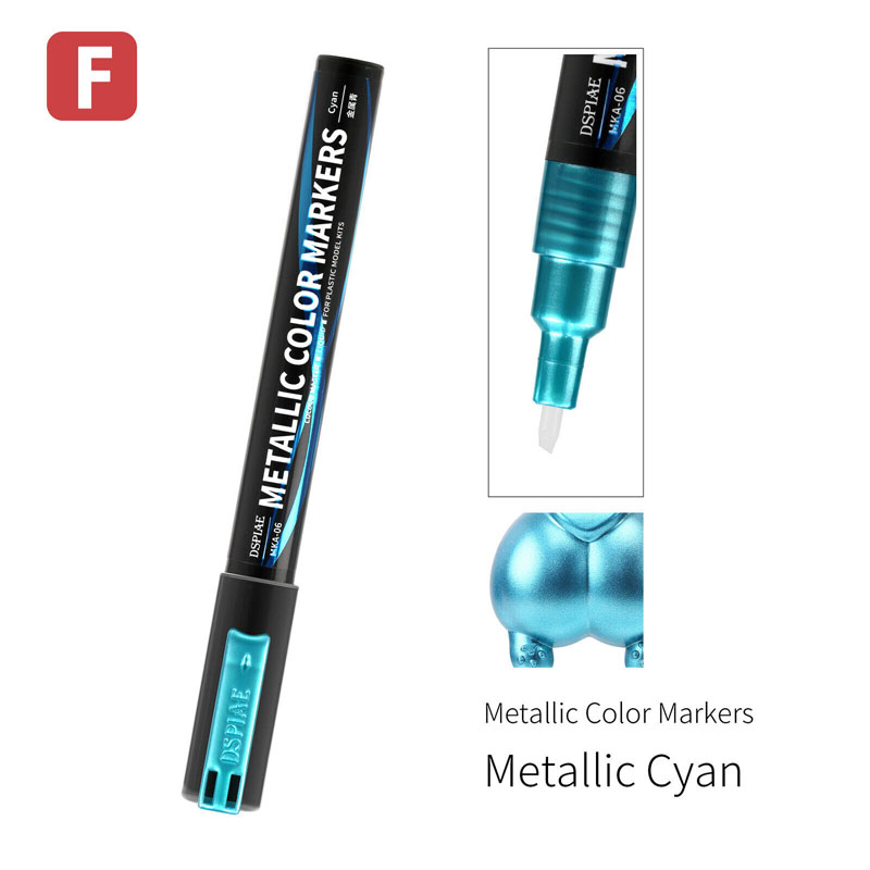 Dspiae Super Metallic Color Markers - Metallic Cyan