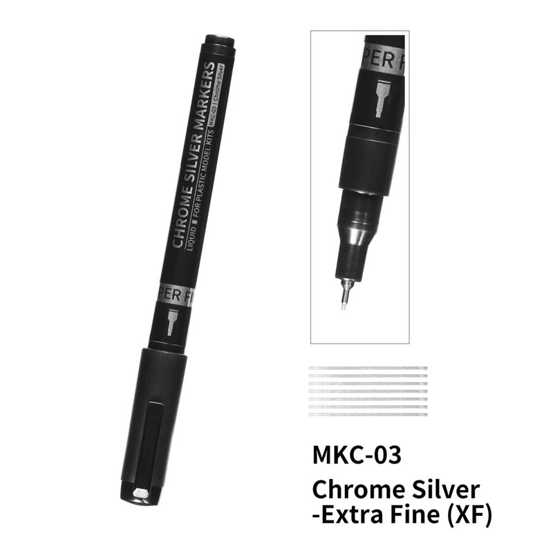 Dspiae Chrome Silver Markers - Superfine