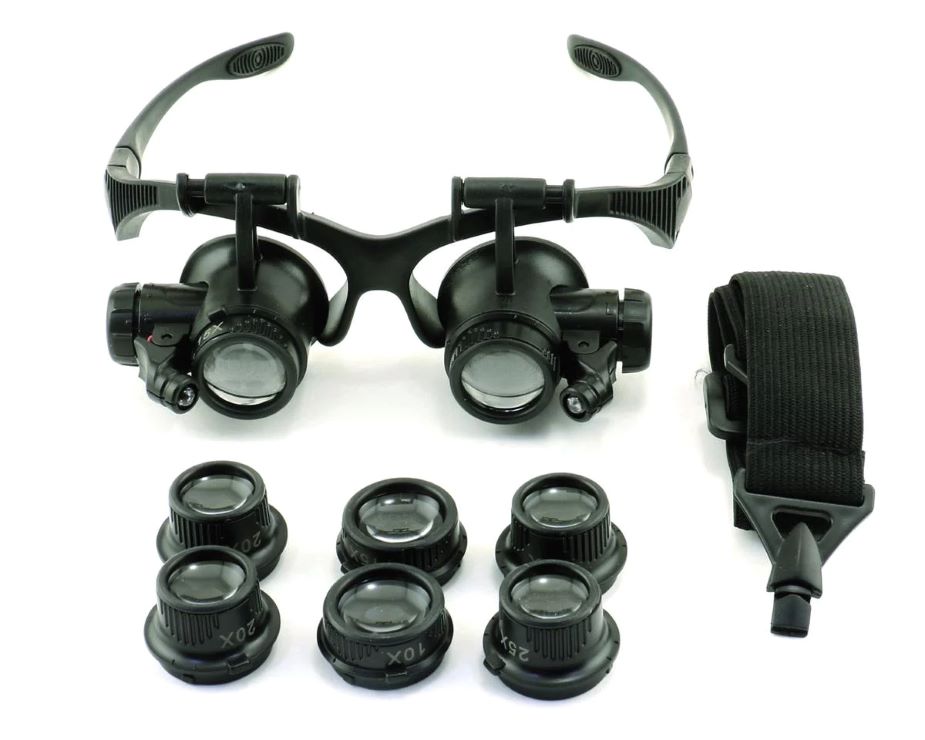 Enkay Multi-Powered Magnifier Eyewear w/LED Lights & 4 Lenses