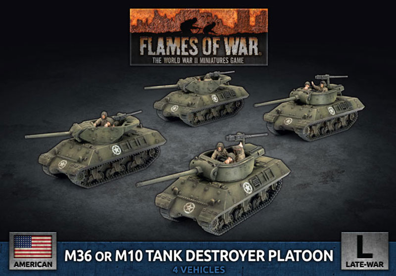 M36 and M10 Tank Destroyer Platoon (x4 Plastic)