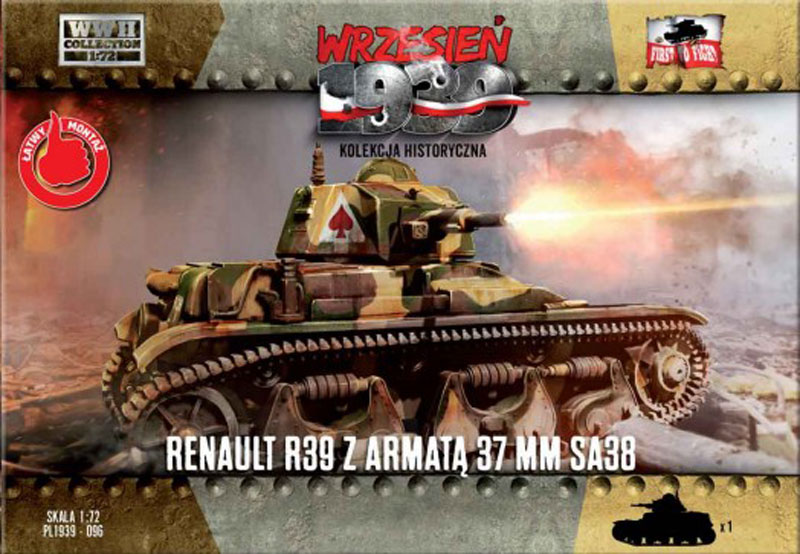 First to Fight WWII Renault R39 Tank w/37mm SA38 Gun