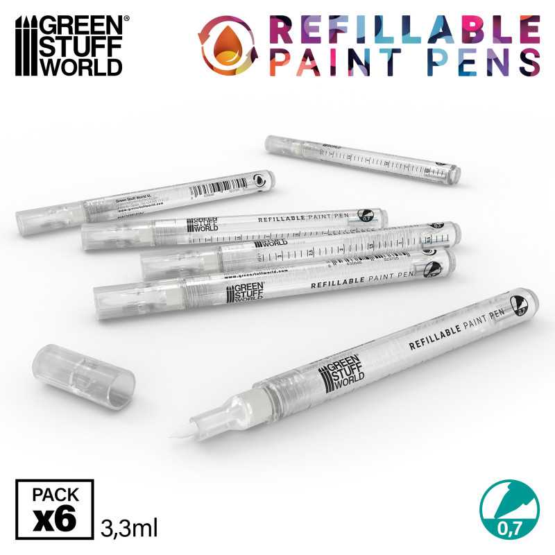 Refillable paint pen 0.7 (pack x6)