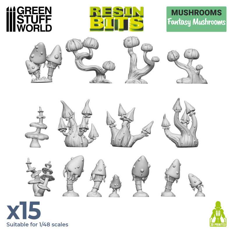 3D Printed Set - Fantasy Mushrooms