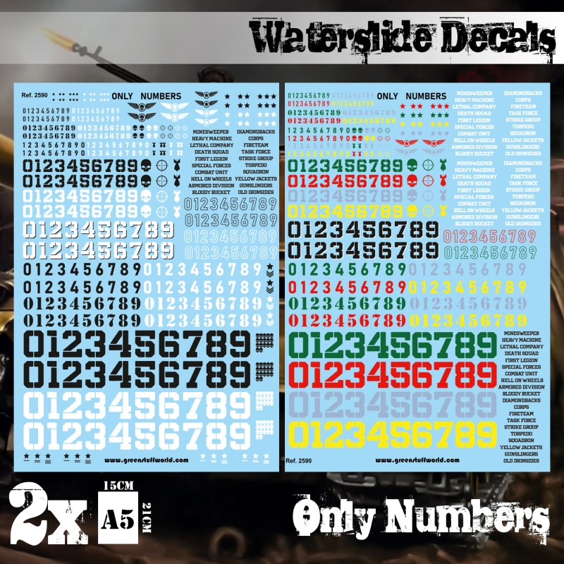 Waterslide Decals - Only Numbers