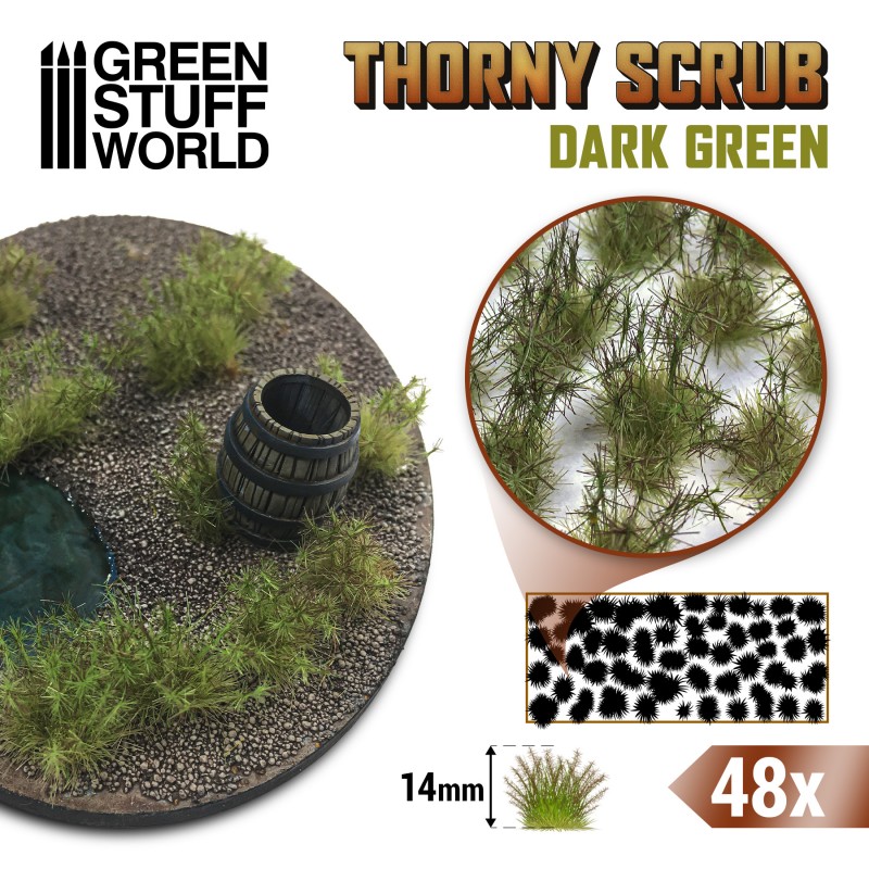 Green Stuff World Thorny Scrubs - Dark Green