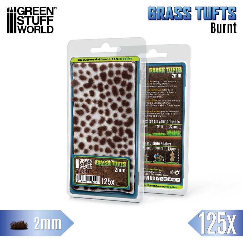 Green Stuff World Static Grass Tufts - 2 mm Self Adhesive - Burnt Brown