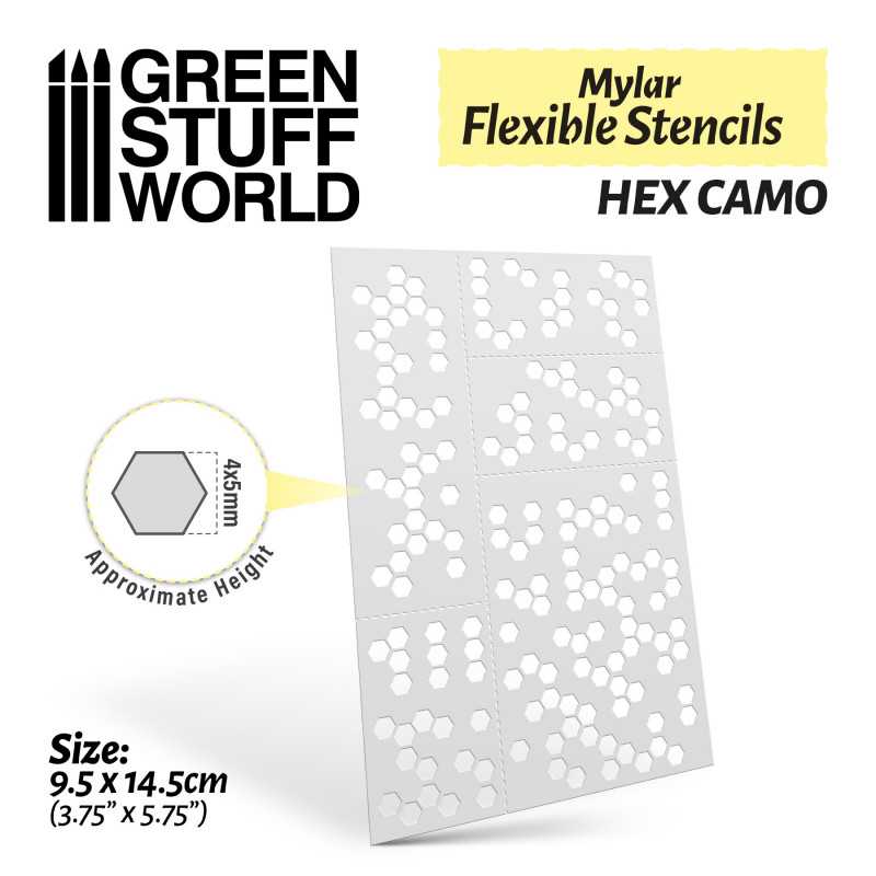 Flexible Stencils - HEX CAMO (4x5mm)