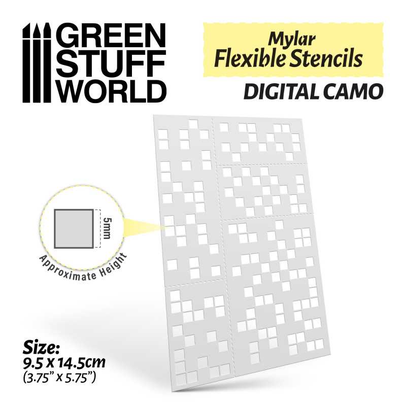 Flexible Stencils - DIGITAL CAMO (5mm)