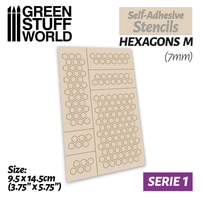 Self-Adhesive Stencils - Hexagons M