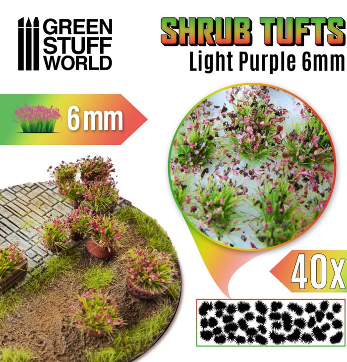 Shrubs TUFTS - 6mm self-adhesive - LIGHT PURPLE