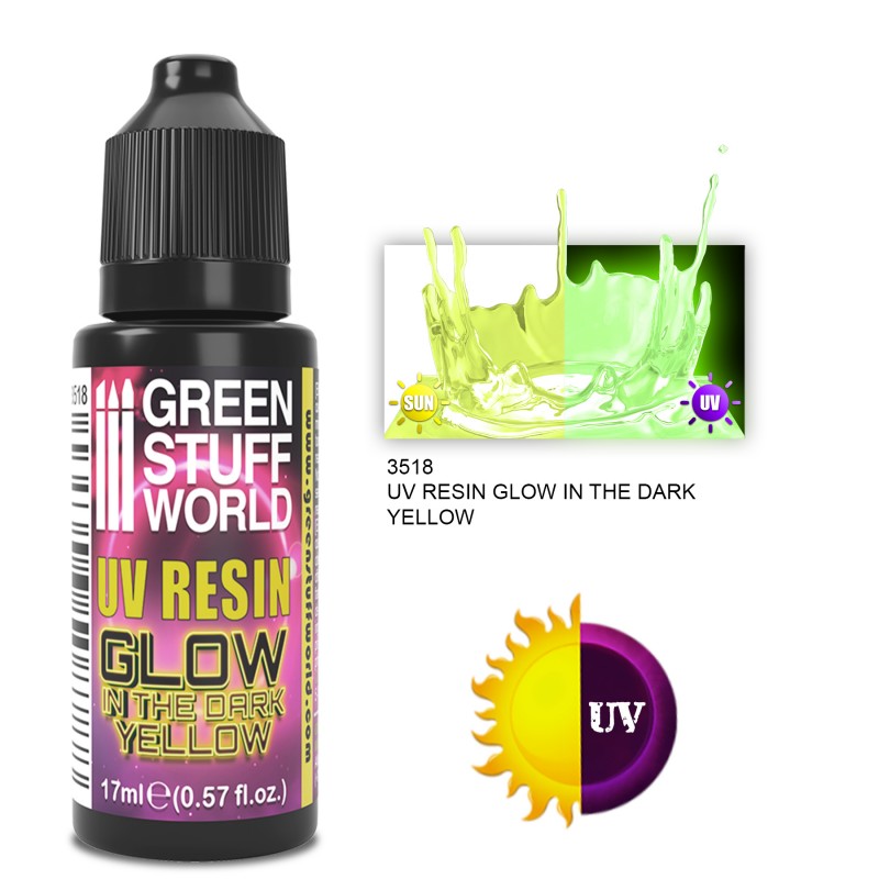 UV Resin 17ml Yellow - Glow in the Dark