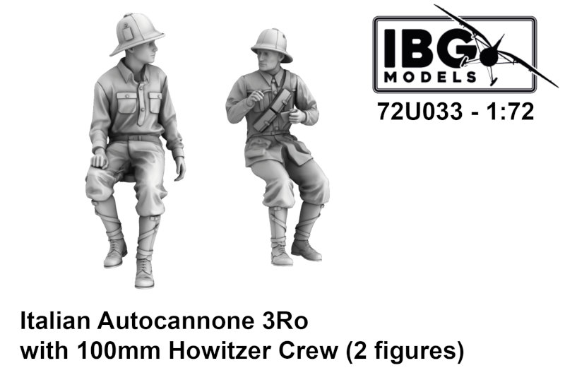 Italian Autocannone 3Ro with 100mm Howitzer Crew (3D-Printed set - 2 figures)