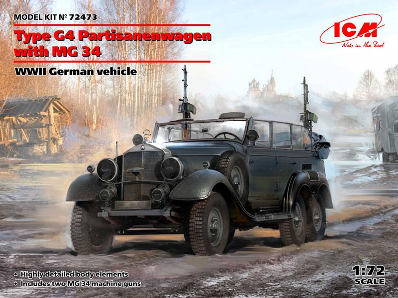 WWII German Type G4 Partisanenwagen Vehicle w/MG 34 Machine Guns