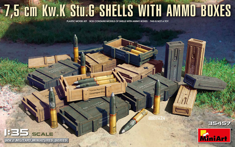 Miniart 7.5 cm Kw.K Stu.G Shells With Ammo Boxes