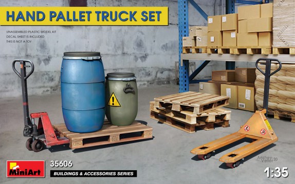 Pallet Jacks w/Pallets & Barrels