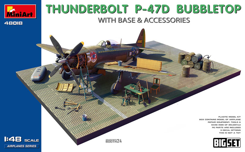 Miniart Thunderbolt P-47D Bubbletop With Base & Accessories