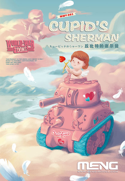 M4A1 Sherman U.S Tank - Cupid Edition - World War Toon Meng Model Kids Caricature Series