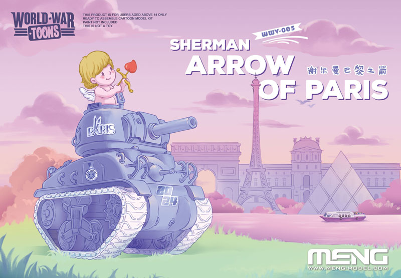 M4A1 Sherman U.S Tank - Arrow of Paris  Edition - World War Toon Meng Model Kids Caricature Series