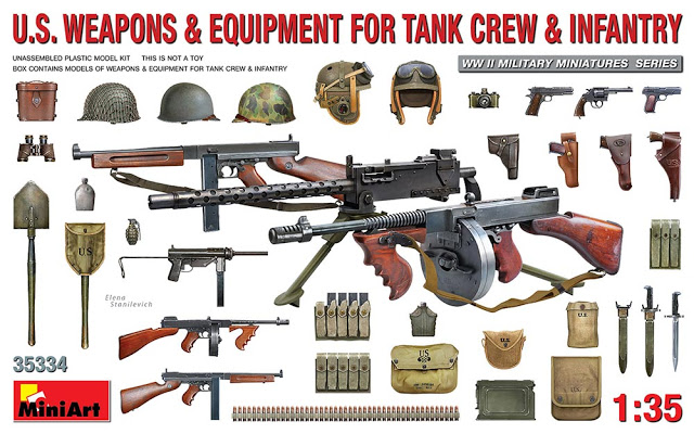 WWII US Weapons and Equipment for Tank Crew and Infantry