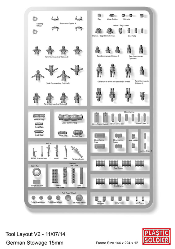 15mm German Stowage and Tank Commanders