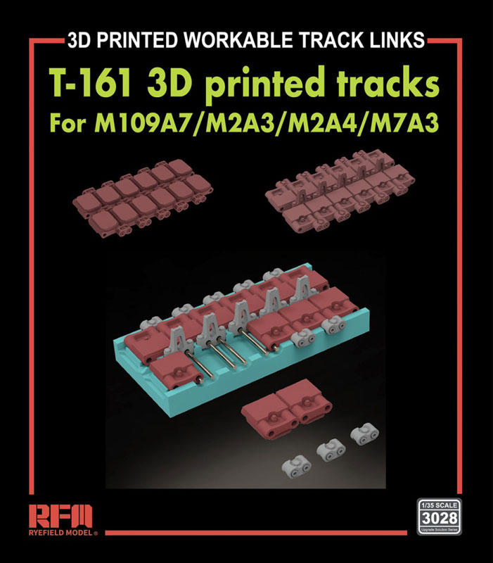 Rye Field M109A7 M2A3 M2A4 M7A3 T-161 3D Printed Workable Tracks