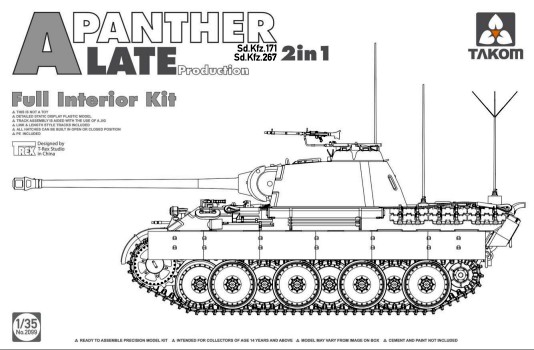 WWII SdKfz 171/267 Panther A Late Production Tank w/Full Interior (2 in 1)