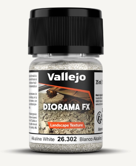 Vallejo Landscape Textures-Alkaline White 1-2mm 35ml