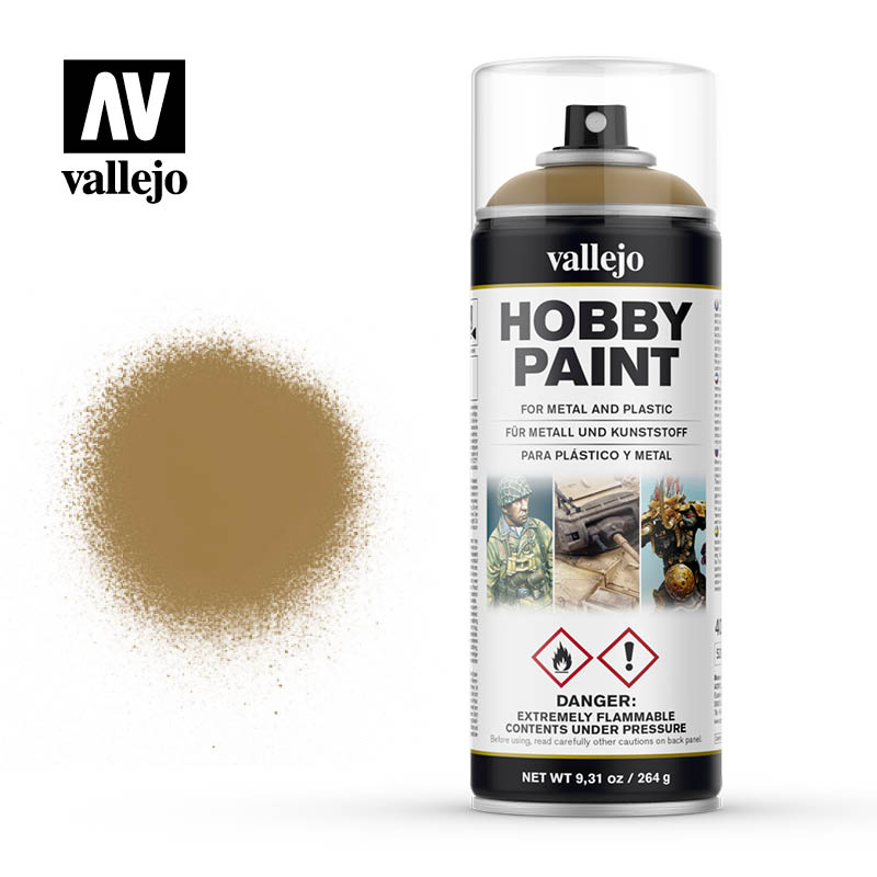 Vallejo Hobby Paint - Desert Yellow 400ml Spray Can