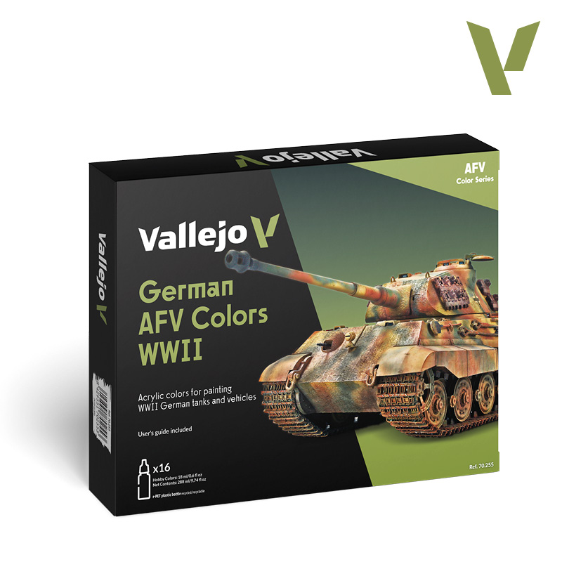 Vallejo WWII German AFV Model Color Paint Set (16 Colors)