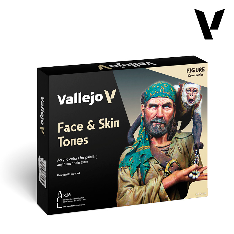 Vallejo Face & Skin Tones Model Color Paint Set (16 Colors)