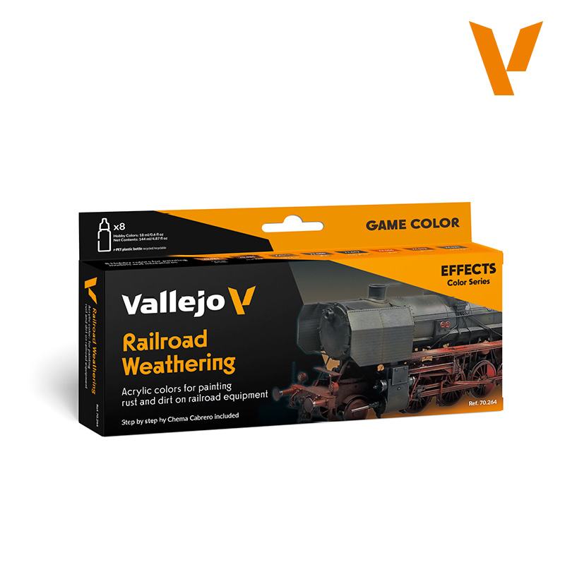 Vallejo Railroad Weathering Model Color Paint Set (8 Colors)