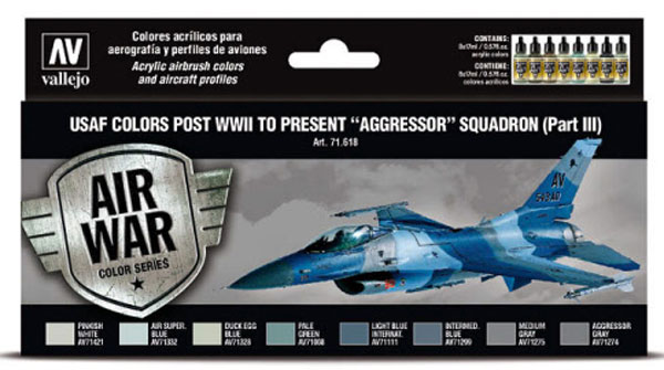 USAF Colors Post WWII to Present Aggressor Squadron Part 3 Model Air Paint Set (8 Colors)