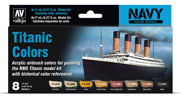 Model Air Titanic Navy Model Air Paint Set (8 Colors)