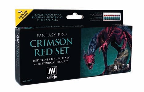 Crimson Red Tones Nocturna Fantasy-Pro Paint Set (8 Colors)