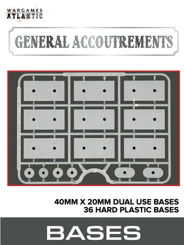 Wargames Atlantic General Accoutrements: 40mm x 20mm Dual Use Bases