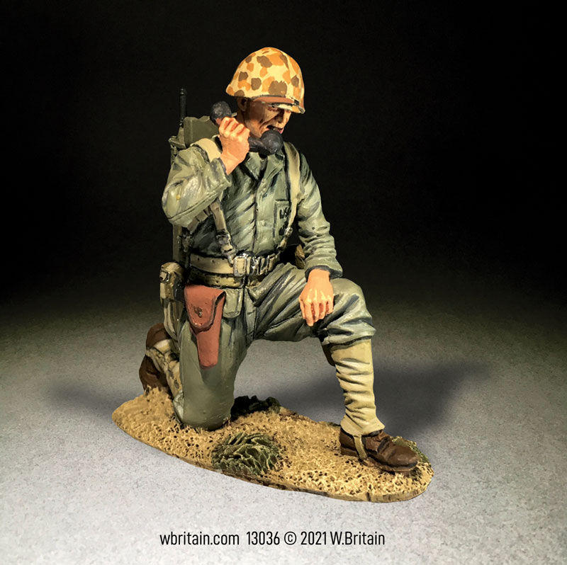 Jack Tars & Leathernecks Collection: U.S. Marine with SCR300 Radio 1944-45