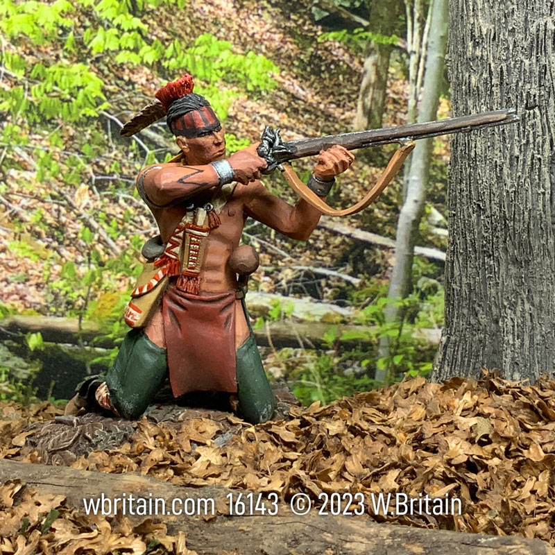 Clash of Empires: Native American Warrior Kneeling Firing