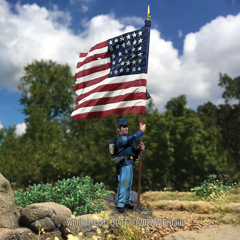 American Civil War: Union NCO Flagbearer, 44th New York Infantry with National Colors