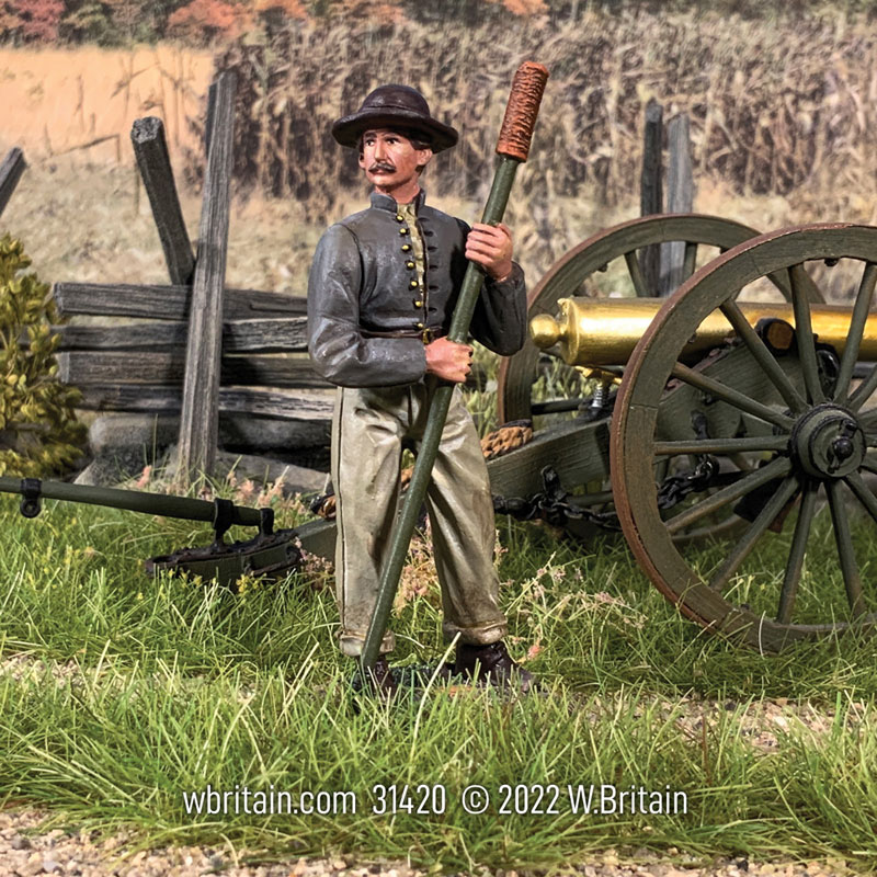 American Civil War: Confederate Artillery Crewman with Sponge and Rammer