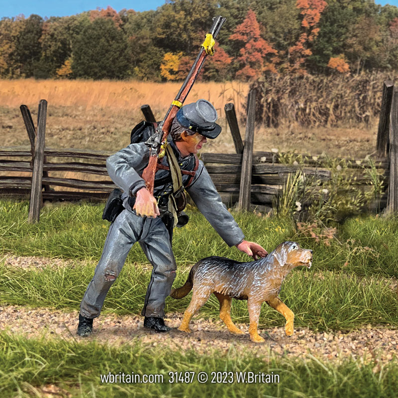 American Civil War: Tail End of the Column Confederate with Four Footed Companion