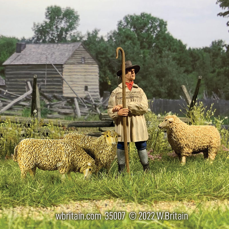 Village Green: Shepherd with Three Sheep