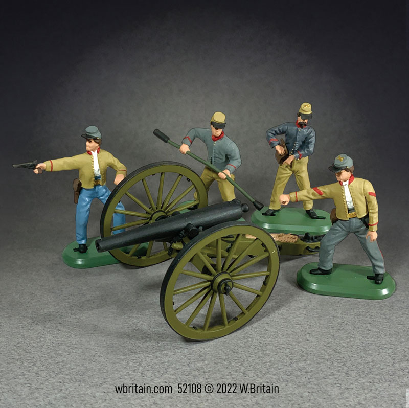 Super Deetail Plastics: 3 Inch Ordinance Rifle Cannon with 4 Confederate Artillery Crew